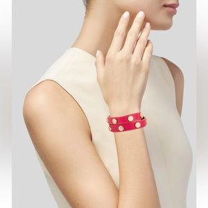 Tory Burch Red Wrap Logo Bracelet